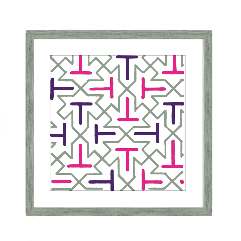  Wood Framed Art with silkscreen printed glass