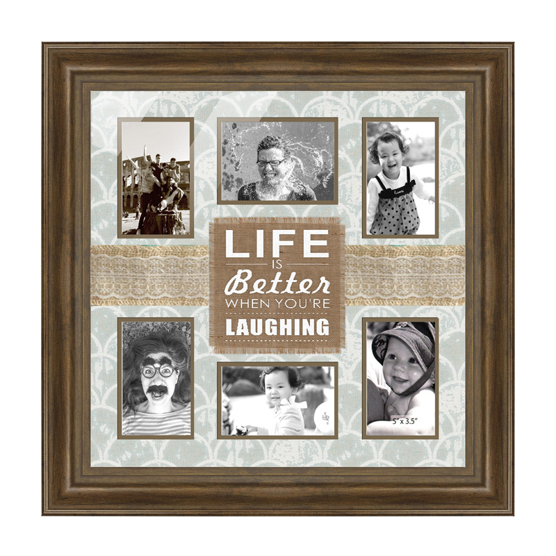 PS Framed Photo Collage  with Art glass/ mat/3D elements